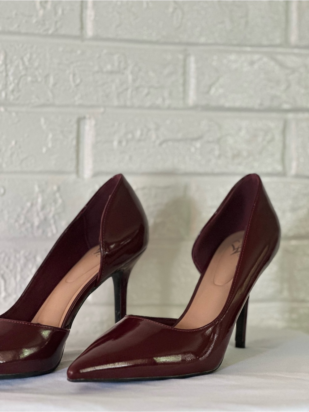 Windsor Glossy Burgundy Pointed-Toe Stiletto Pumps